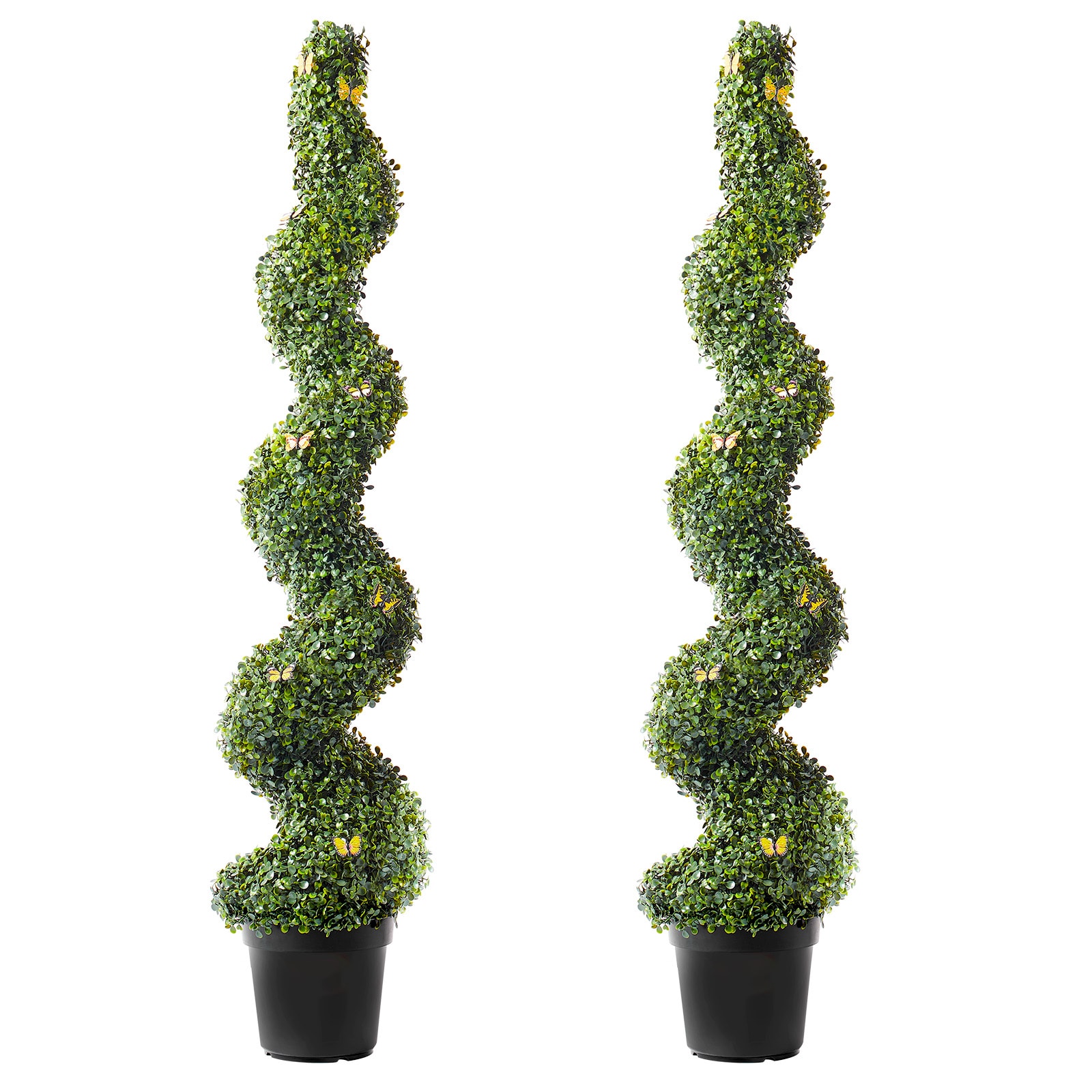 2 Pack 5' Artificial Boxwood Topiary Tree Plant UV Decor In/Outdoor_voghion.com